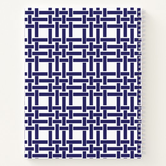 Bamboo & Grosgrain Mit Monogramm SpiralNotebook Notizblock (Rückseite)