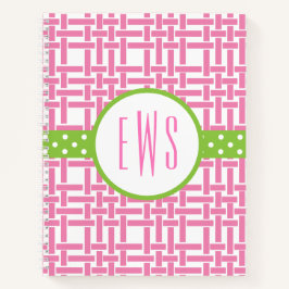 Bamboo & Grosgrain Mit Monogramm SpiralNotebook Notizblock
