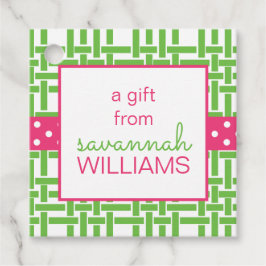 Bamboo & Grosgrain Personalisiertes Geschenk oder  Geschenkanhänger