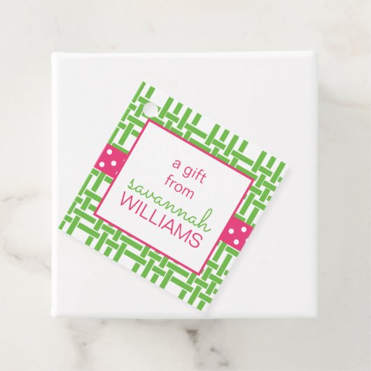 Bamboo & Grosgrain Personalisiertes Geschenk oder Geschenkanhänger (Beispiel)