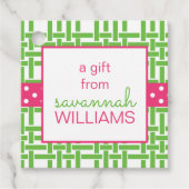 Bamboo & Grosgrain Personalisiertes Geschenk oder Geschenkanhänger (Vorderseite)