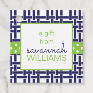 Bamboo & Grosgrain Personalisiertes Geschenk oder Geschenkanhänger