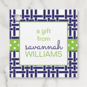 Bamboo & Grosgrain Personalisiertes Geschenk oder Geschenkanhänger (Vorderseite)