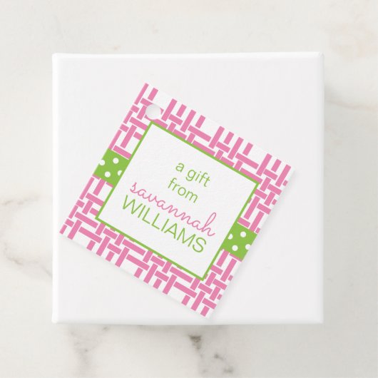 Bamboo & Grosgrain Personalisiertes Geschenk oder  Geschenkanhänger (Beispiel)