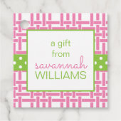 Bamboo & Grosgrain Personalisiertes Geschenk oder Geschenkanhänger (Vorderseite)