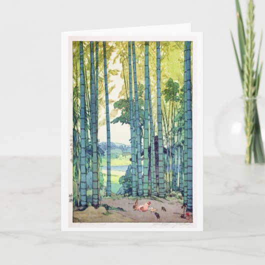 Bamboo Grove, Hiroshi Yoshida, Woodcut Karte (Vorderseite)
