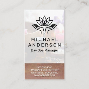 Bamboo Hintergrund Lotus-Symbol für die Heilung Visitenkarte