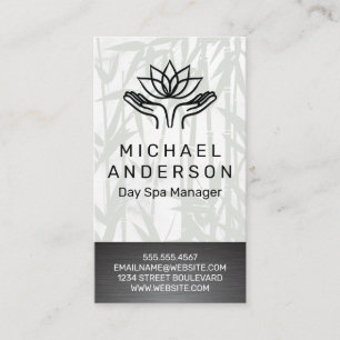 Bamboo Hintergrund   Lotus-Symbol für die Heilung  Visitenkarte