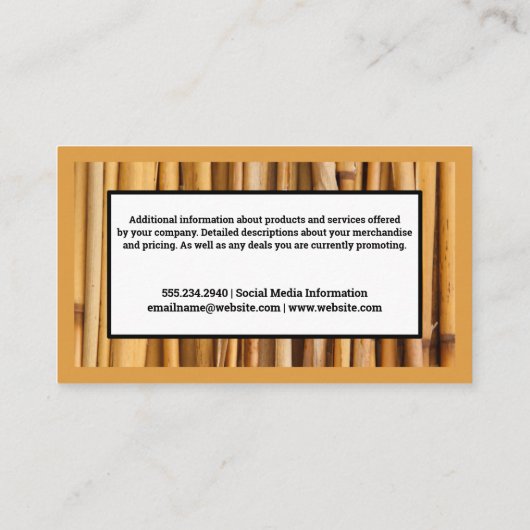 Bamboo Hintergrund Visitenkarte (Rückseite)