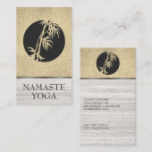 Bamboo Icon | Goldleder aus weißem Marmor Visitenkarte (Vorne/Hinten)