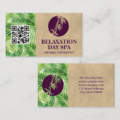 Bamboo Icon | Palm Leaf | QR-Code Visitenkarte (Vorne/Hinten)