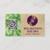 Bamboo Icon | Palm Leaf | QR-Code Visitenkarte (Vorderseite)