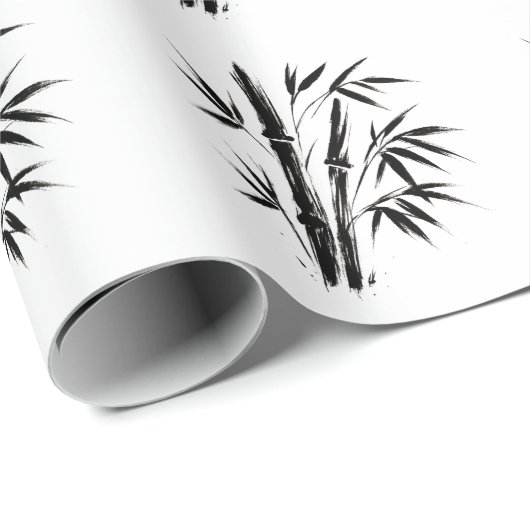 Bamboo Ink Illustration - Zen Design Geschenkpapier (Rolleneckpunkt)