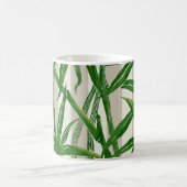 Bamboo Jungle Hawaiian Strip - Grün und Taupe Kaffeetasse (Mittel)