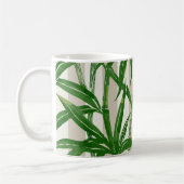 Bamboo Jungle Hawaiian Strip - Grün und Taupe Kaffeetasse (Links)