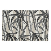 Bamboo Jungle Hawaiian Strip - Schwarz und Taupe Kissenbezug (Rückseite)
