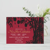 Bamboo & Lanterns Tet für neues Jahr Einladung (Stehend Vorderseite)