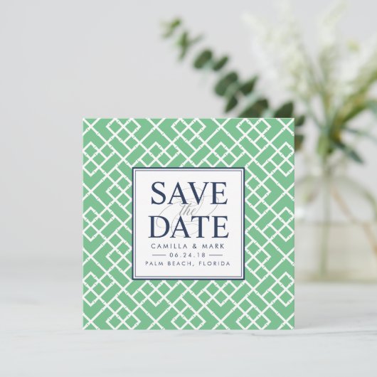 Bamboo Lattice Save the Date (Stehend Vorderseite)