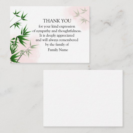 Bamboo Leaf Mitteilungskarte (Vorne/Hinten)