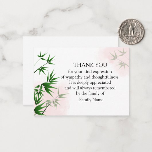 Bamboo Leaf Mitteilungskarte (Vorderseite/Rückseite Beispiel)