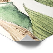Bamboo Leaf Vintage Kunst Poster (Ecke)