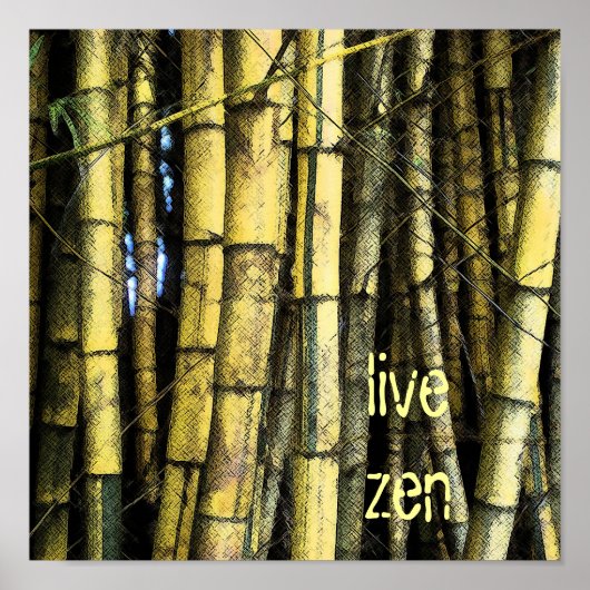Bamboo live Zen-Poster Poster (Vorne)