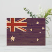 Bamboo Look & Gravur Australien australische Flagg Einladung (Stehend Vorderseite)