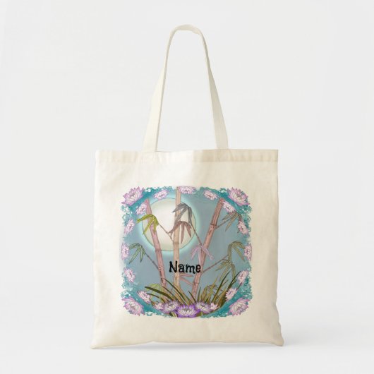 Bamboo Lotus Mond  Tragetasche (Vorne)