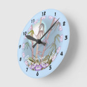 Bamboo Lotus Moon Runde Wanduhr (Winkel)