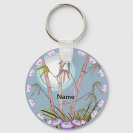 Bamboo Lotus Moon Schlüsselanhänger