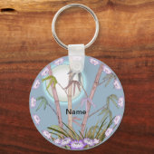 Bamboo Lotus Moon Schlüsselanhänger (Vorderseite)