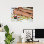 Bamboo Massagewerkzeuge neben Legen Poster (Heimbüro)