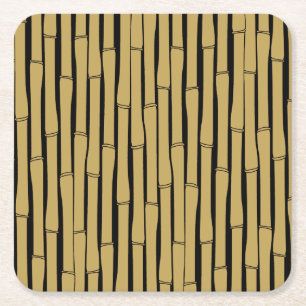 Bamboo Muster Rechteckiger Pappuntersetzer