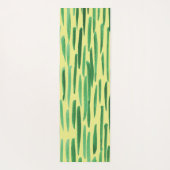 Bamboo Muster Tiki Vibe Green Streifen Yogamatte (Rückseite)