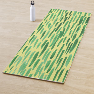Bamboo Muster Tiki Vibe Green Streifen Yogamatte