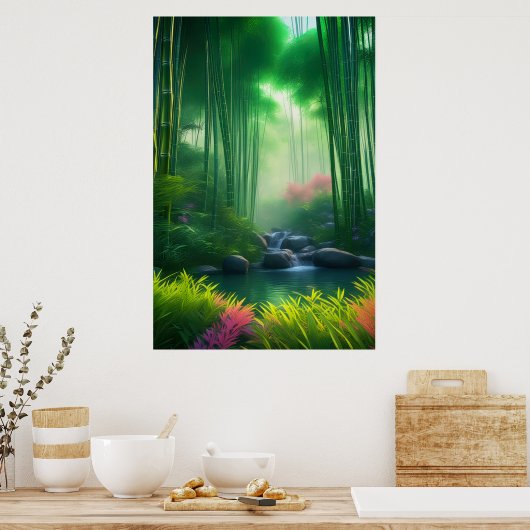 Bamboo Oase, Entdeckung des versteckten Frühlings Poster (Küche)