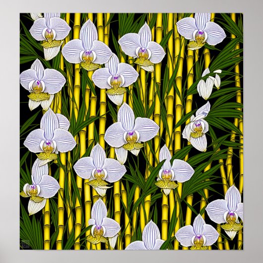 Bamboo Orchid - Leinwand Art Print Poster (Vorne)