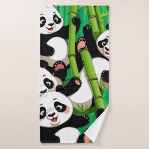 Bamboo Panda Badehandtuch