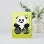 Bamboo Panda Bear Postkarte (Stehend Vorderseite)