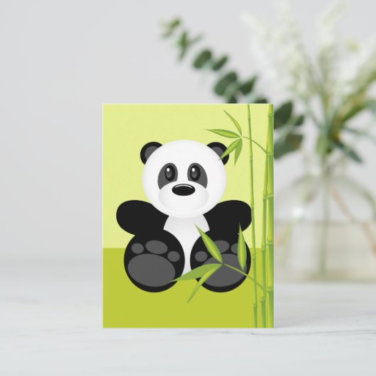 Bamboo Panda Bear Postkarte (Stehend Vorderseite)