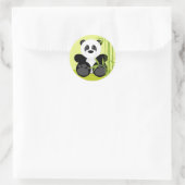 Bamboo Panda Bear Runder Aufkleber (Tasche)