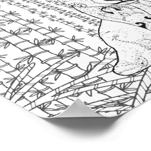 Bamboo Panda Doodle 2 Poster (Ecke)