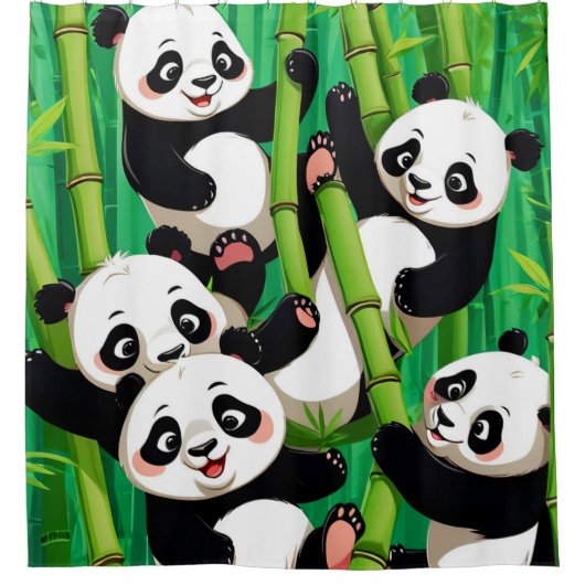 Bamboo Panda Duschvorhang (Vorderseite)