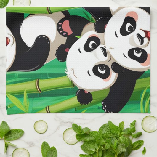 Bamboo Panda Geschirrtuch (Gefaltet)