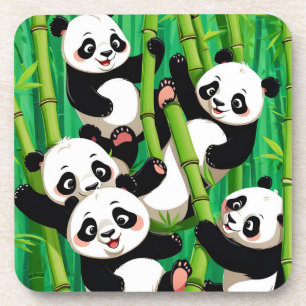 Bamboo Panda Getränkeuntersetzer
