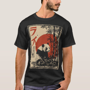 Bamboo Panda Japanisch Red Sun Wildlife T-Shirt