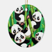Bamboo Panda Keramik Ornament (Links)
