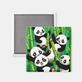 Bamboo Panda Magnet (Vorderseite/Rückseite)