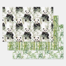Bamboo Panda Packpapier Geschenkpapier Set