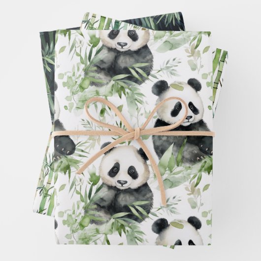 Bamboo Panda Packpapier Geschenkpapier Set (Beispiel)